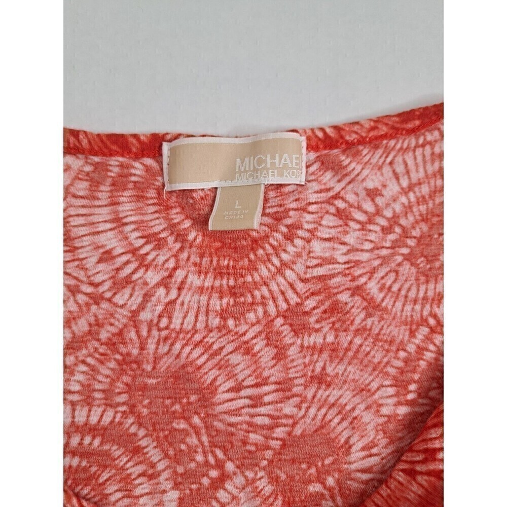 MICHAEL Kors Orange Tye-Dye Scoop Neck Sleeveless Blouse, Size L - Picture 2 of 5